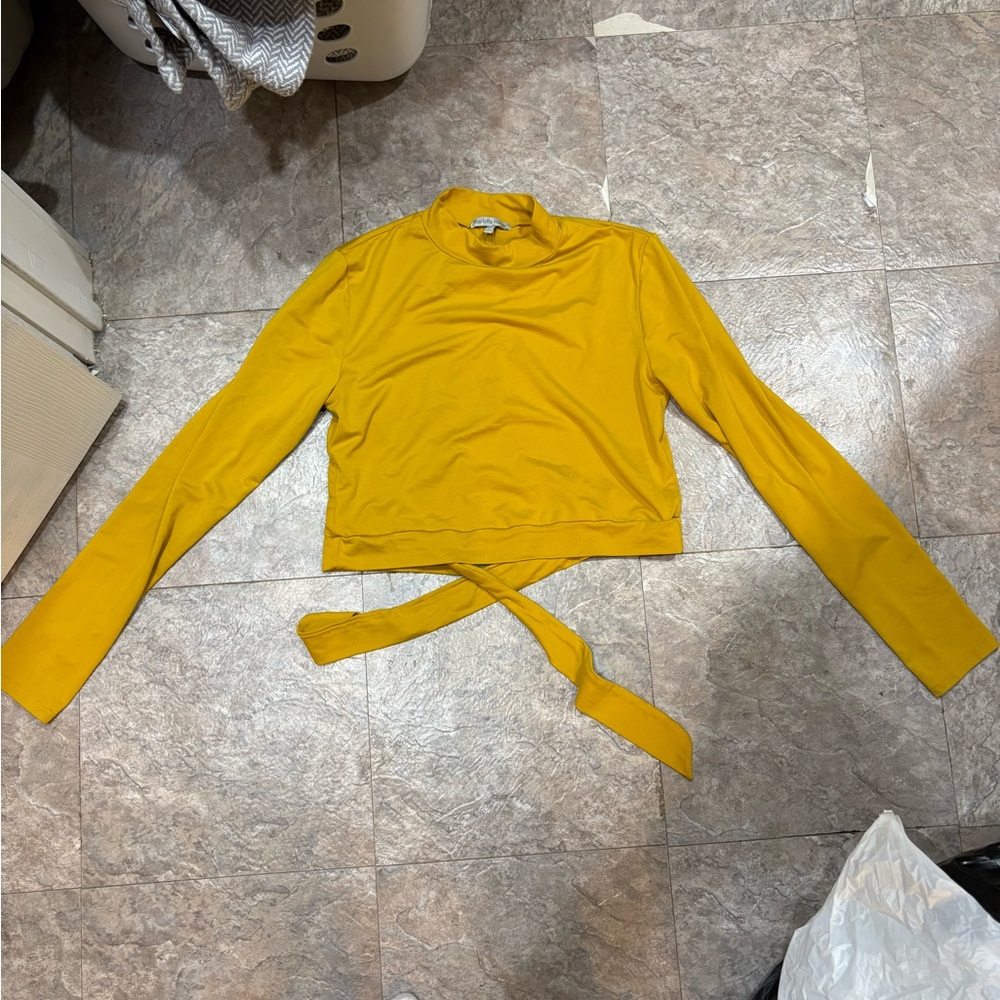 Charlotte Russe Golden Long Sleeve Top